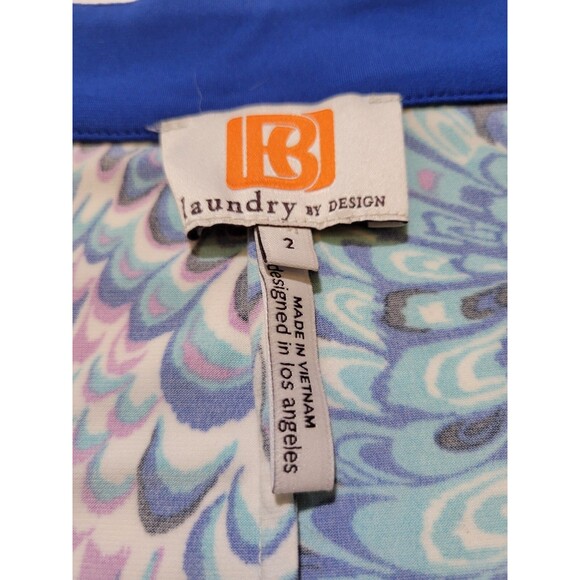 Laundry By Design Dress Womens Size 2 V Neck Long Sleeve Multicolored Retro - Picture 10 of 12